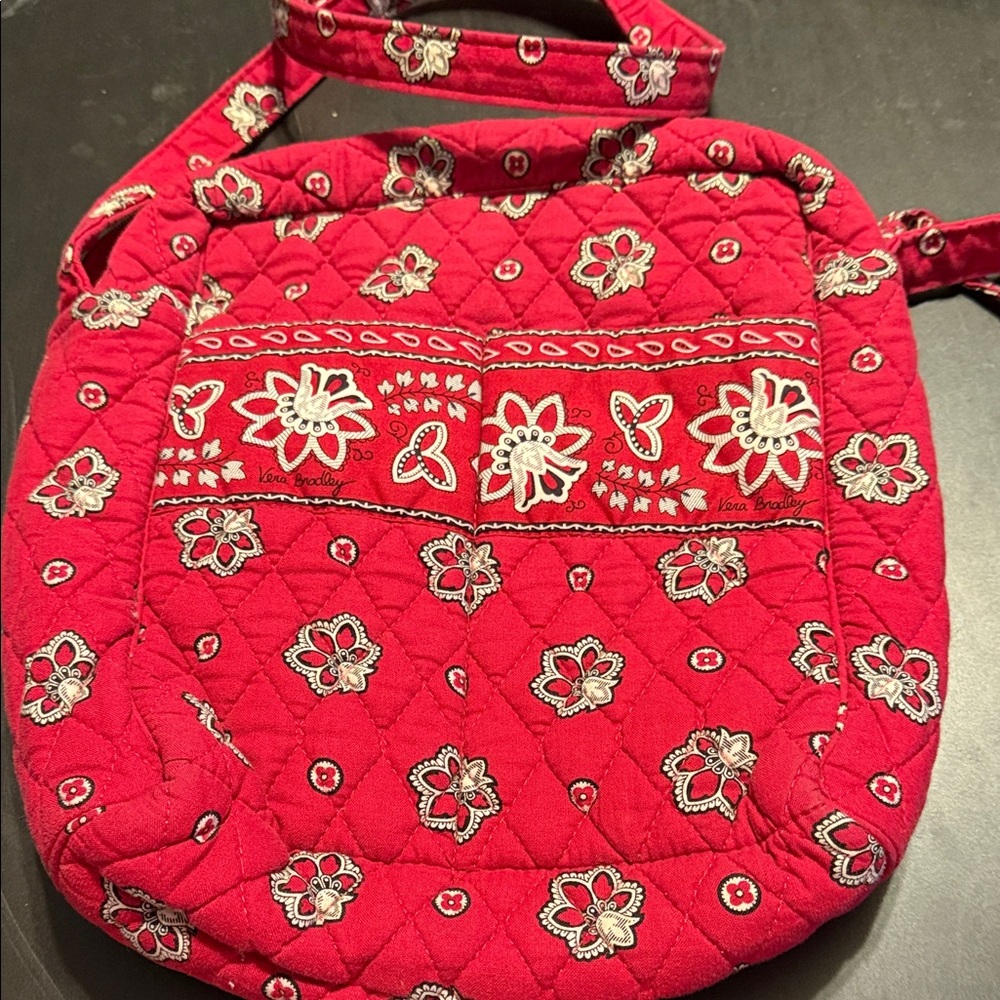Vera Bradley Red Floral Quilted Backpack